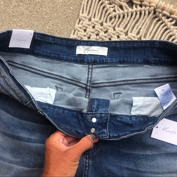 New Plus Size Kancan Jean Shorts High Rise Bermuda Size 36 - Picture 5 of 7